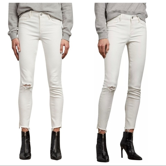 ALL SAINTS GRACE ANKLE FRAY SKINNY JEANS - Picture 1 of 7